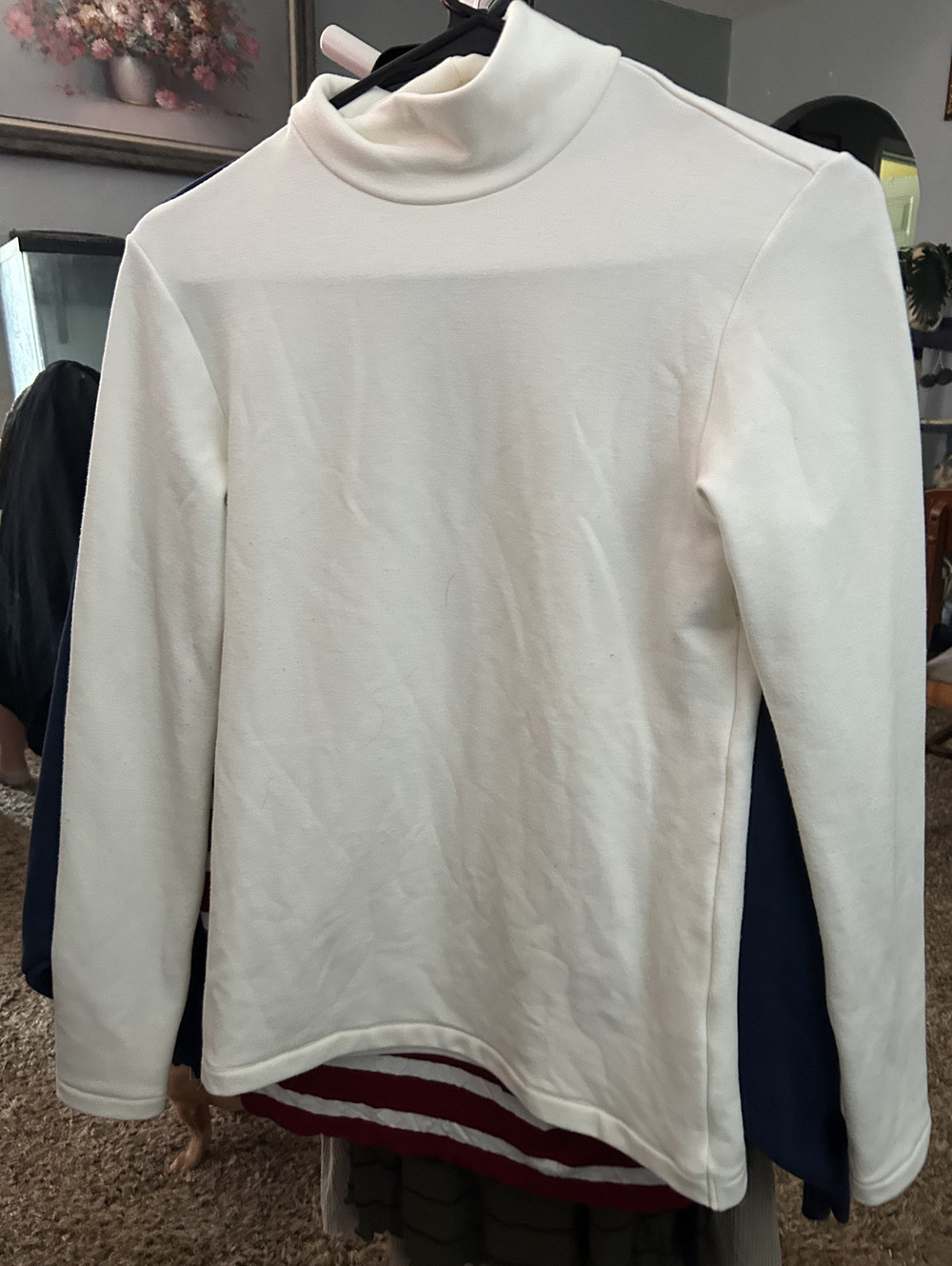 Uniqlo Heattech Ultra Warm White Turtleneck Long Sleeve Shirt Size S